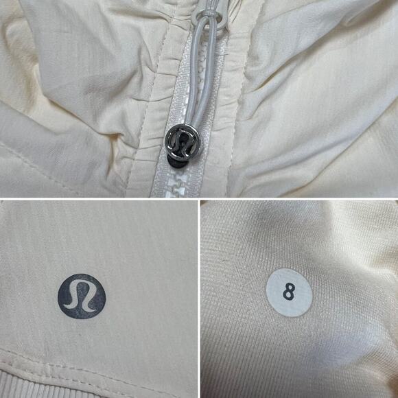 Lululemon In Flux Jacket SIZE 8 Cream Off White Luon Swift Lightweight Thumbhole - Picture 5 of 12